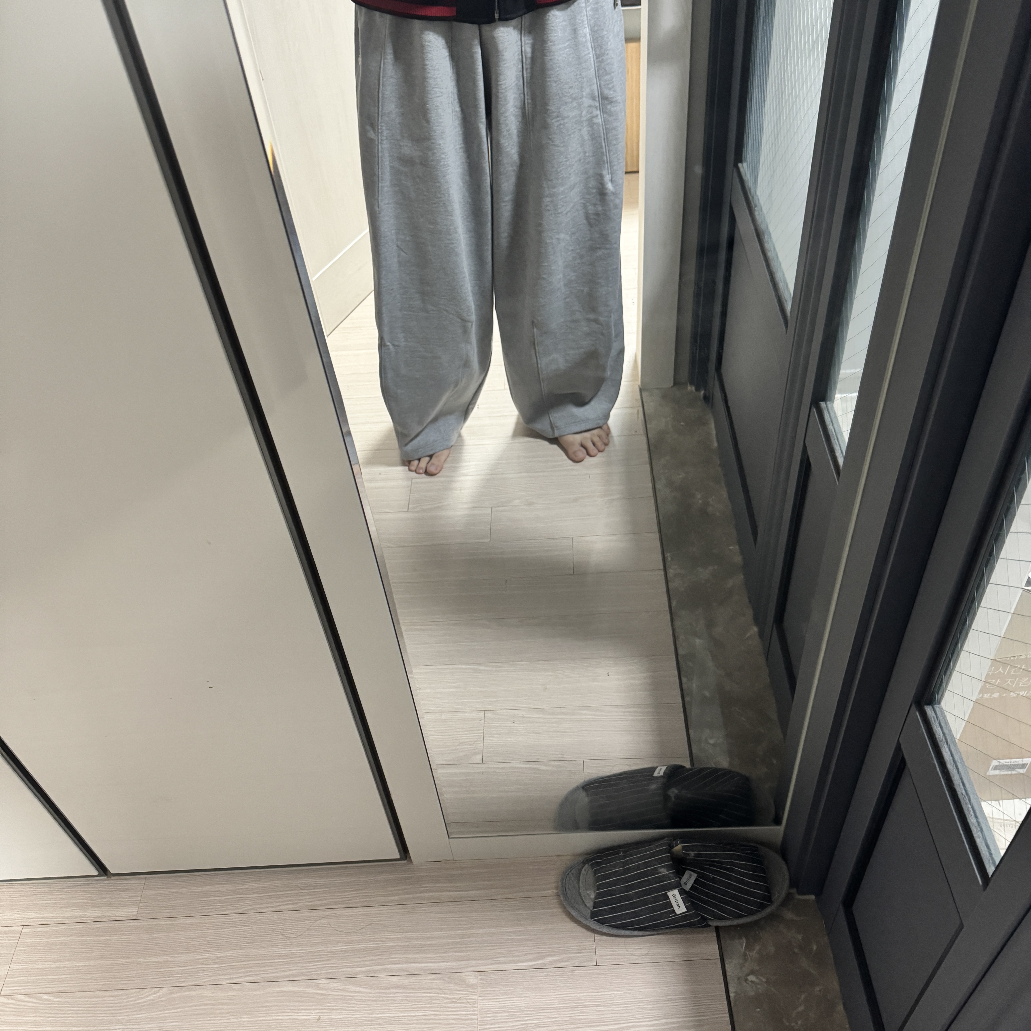 Needles x LHP H.D. Track Pants Cotton Jersey Grey 착용 스타일 - 3