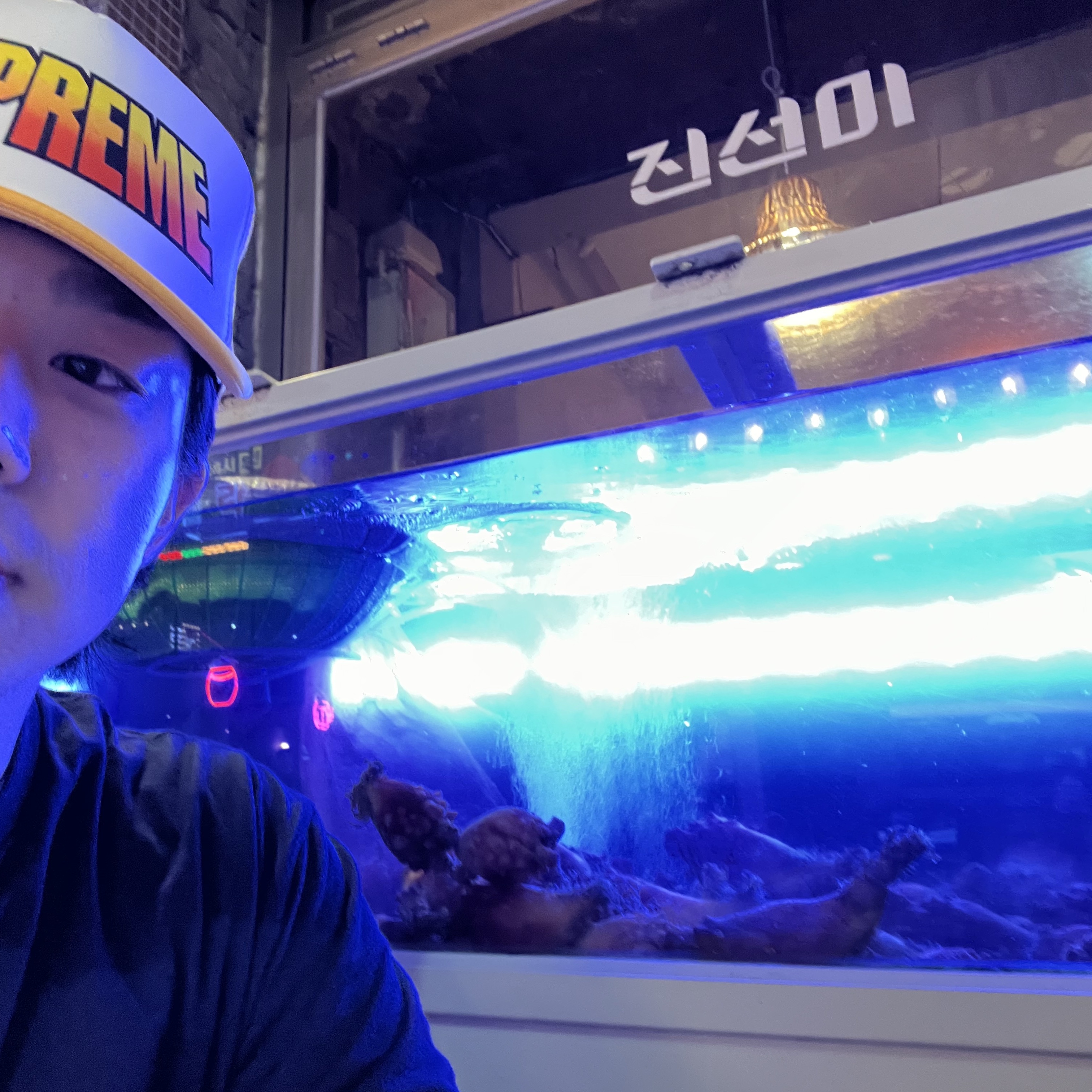 Polar Skate Co. Big Boy Pants Indigo, Supreme Gradient Mesh Back 5-Panel Gold - 24SS 착용 스타일 - 3