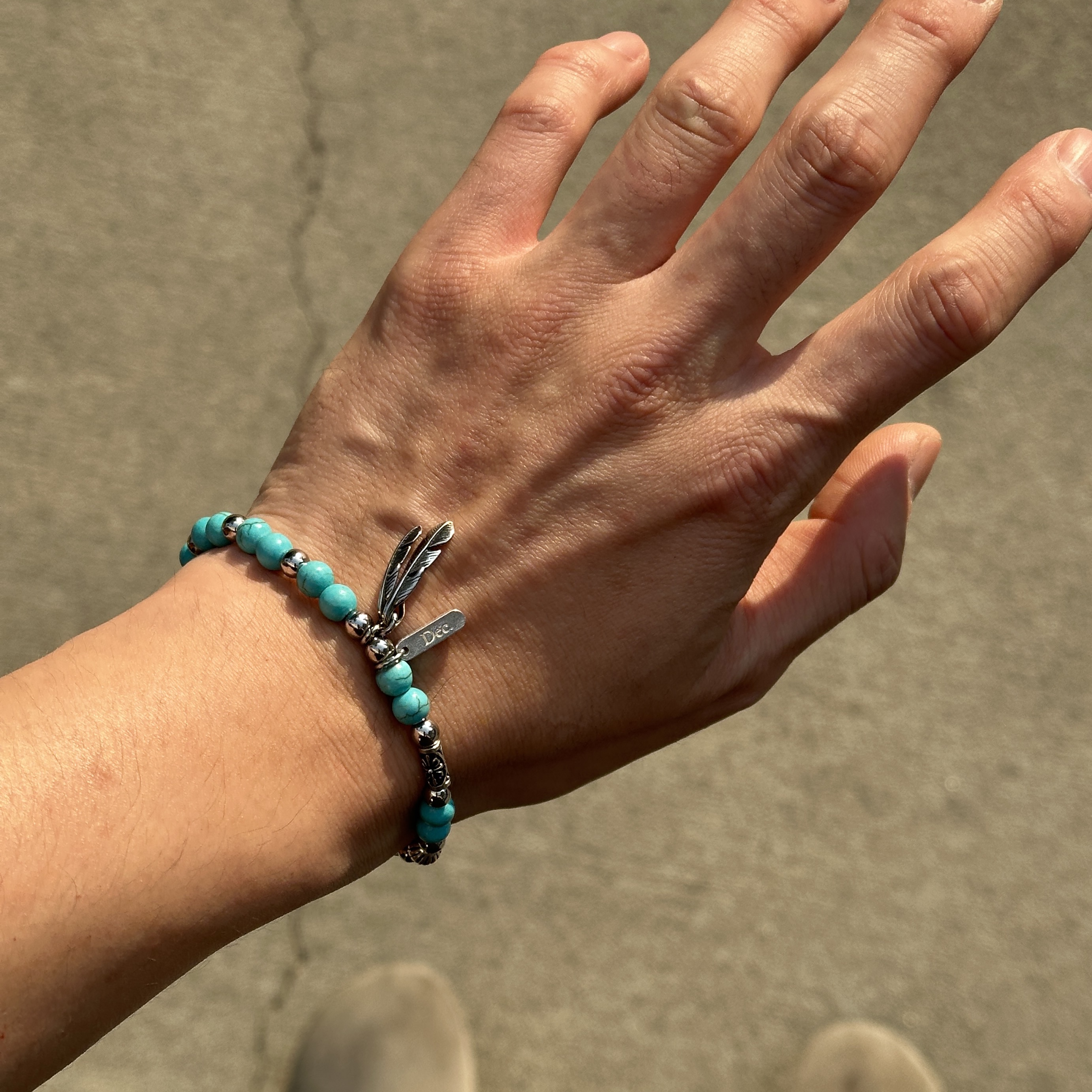 December Ten Turquoise Beads Bracelet 착용 스타일