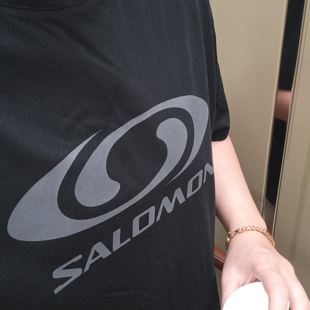 Salomon Link Short Sleeve T-Shirt Black, Arc'teryx Arc'Multi Bird Logo SS T-Shirt White Light 착용 스타일 - 4