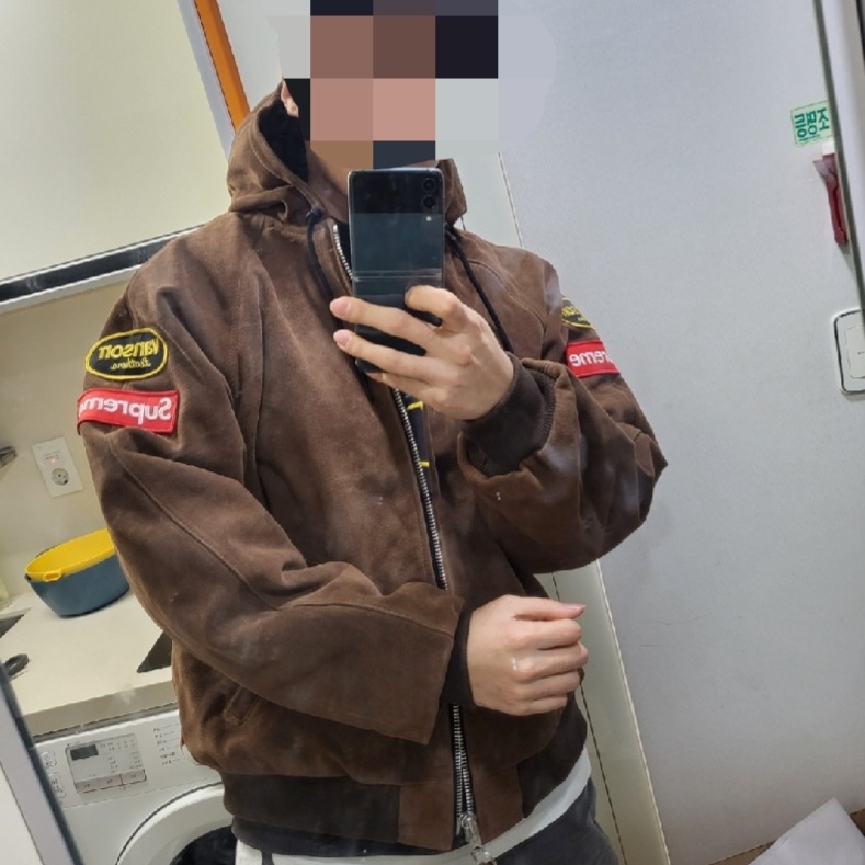 Supreme x Vanson Leathers Cordura Cotton Jacket Denim - 25SS, Supreme x Vanson Leathers Cordura Cotton Jacket Black - 25SS 착용 스타일 - 2