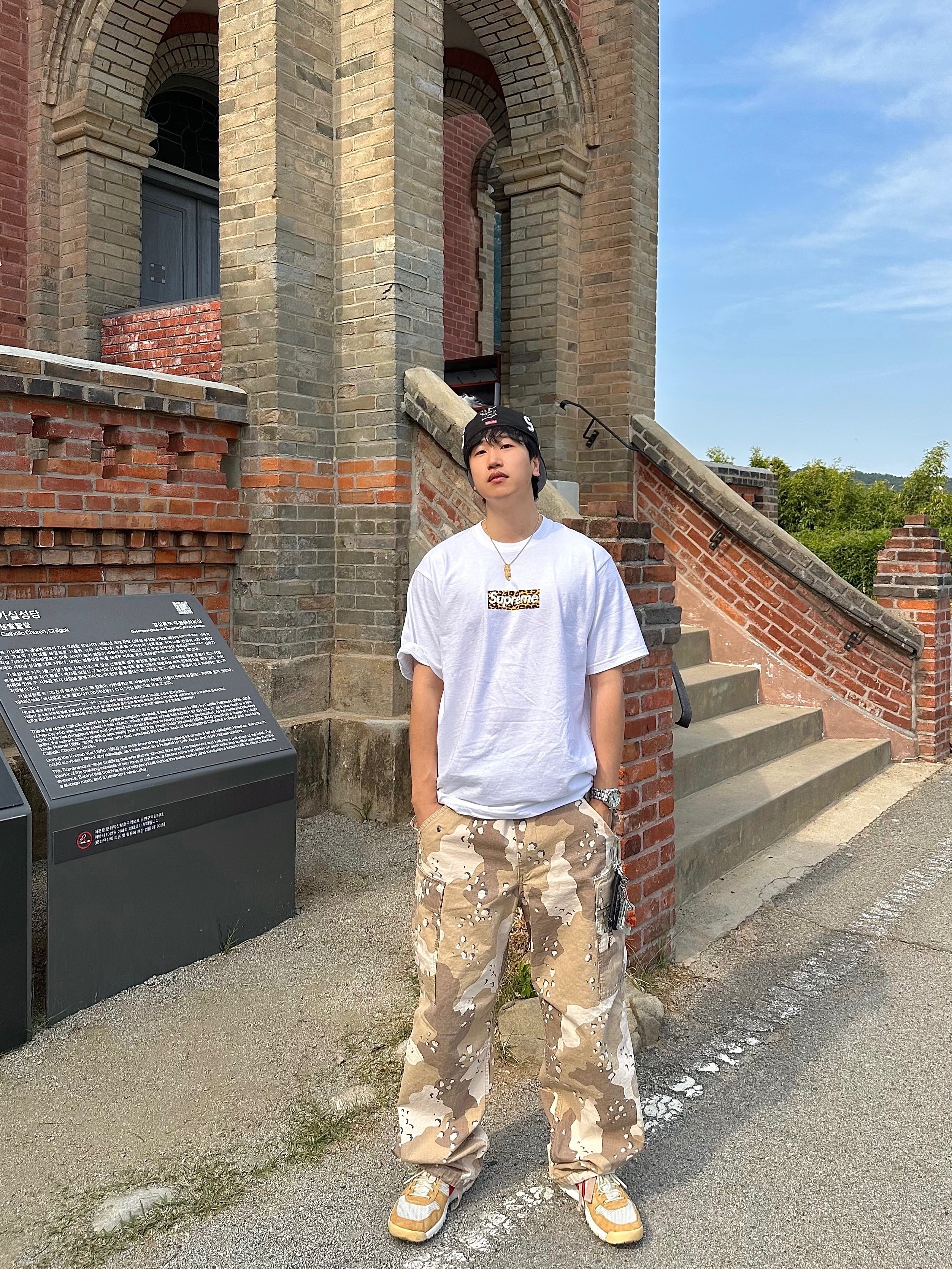 Stussy Ripstop Military Cargo Pants Desert Camo, Supreme Multi S Logo New Era Black - 25SS 착용 스타일 - 1