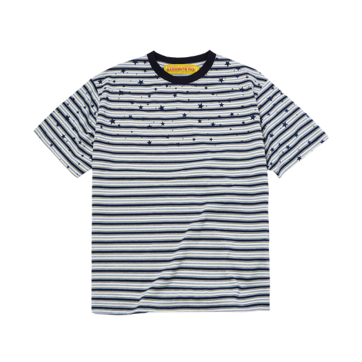 25SUGFST06NV Garments Fab Star Floking Stripe Tee Navy