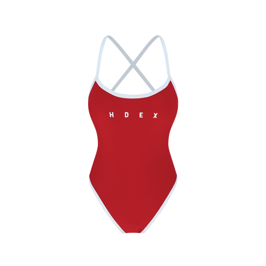 H257WSSSW030RD HDEX Mond Back String Monokini Red