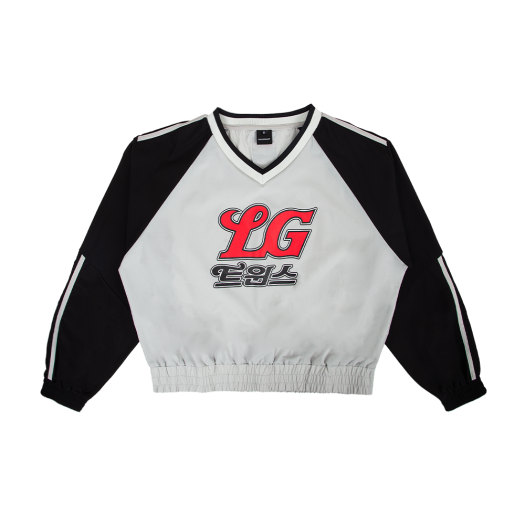 LD255UPTMT002 LG TWINS Iconic Anorak Crop Sweatshirt Grey