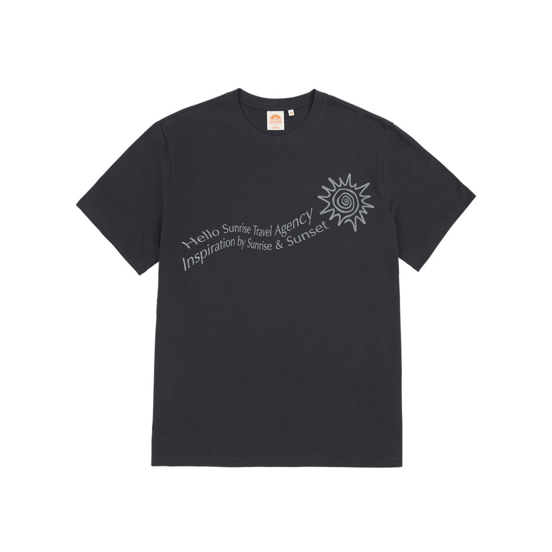 헬로선라이즈 트래블 에이전시 웨이브 로고 티셔츠 차콜(Hello Sunrise Travel Agency Wave Logo Tee Charcoal)