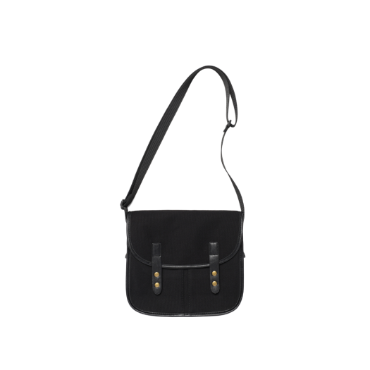 HEQFABA802BKA eastserviceshop Canvas Leather Buckle Cross Bag Black