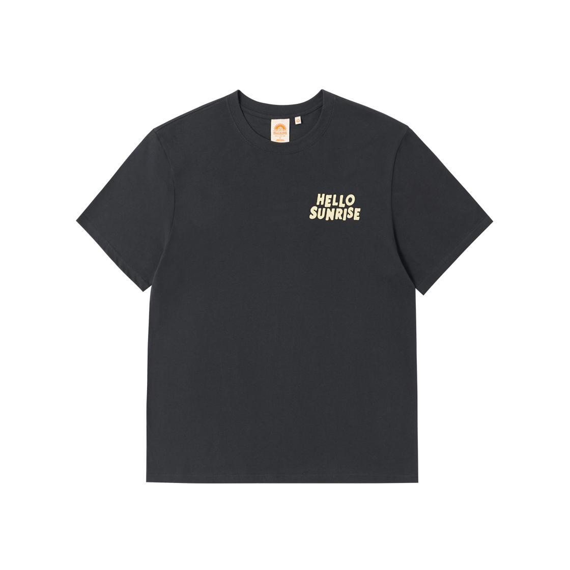 HS52SS010CH Hello Sunrise Volume Typo Tee Charcoal