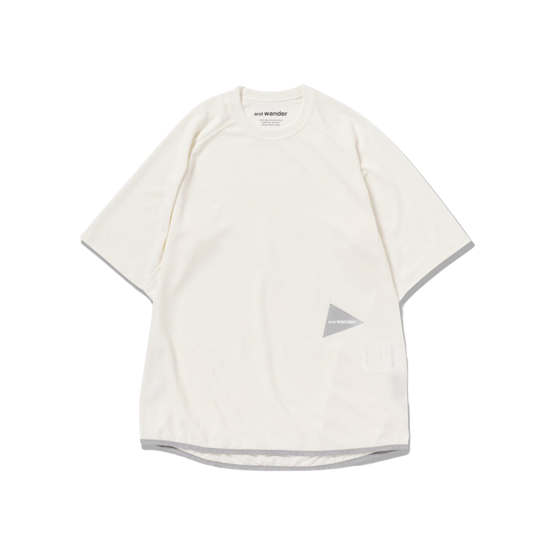 - And Wander Dry Jersey Raglan SS T-Shirt Off White