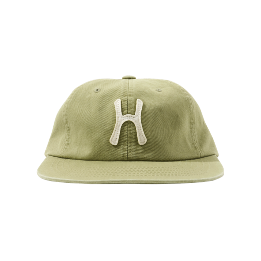 HS52CA906OL0 Hello Sunrise H Logo Cotton Relaxed Fit 6Panel Cap_Olive