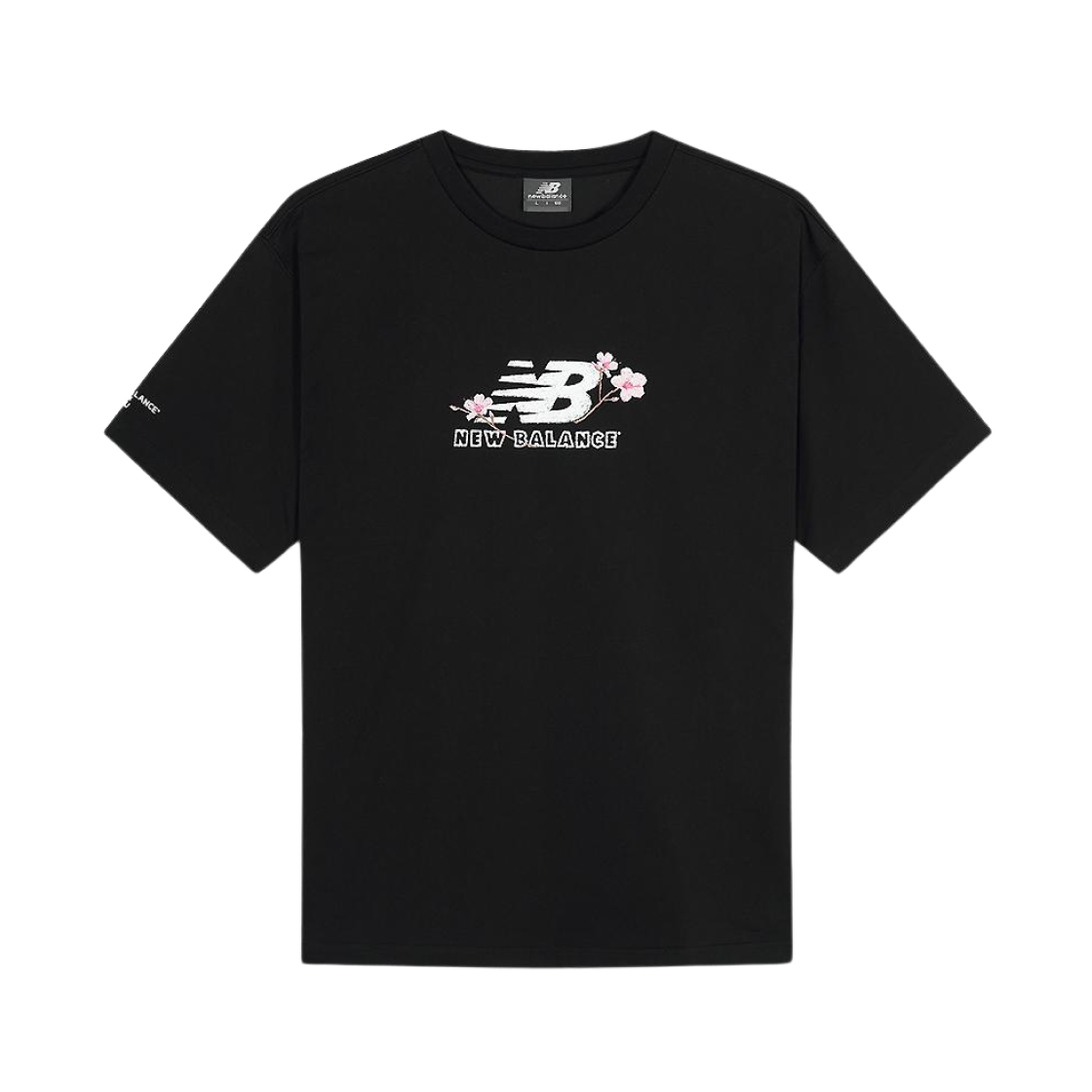 뉴발란스 x 아이유 플라워 로고 티셔츠 블랙(New Balance x IU Flower Logo T-Shirt Black)