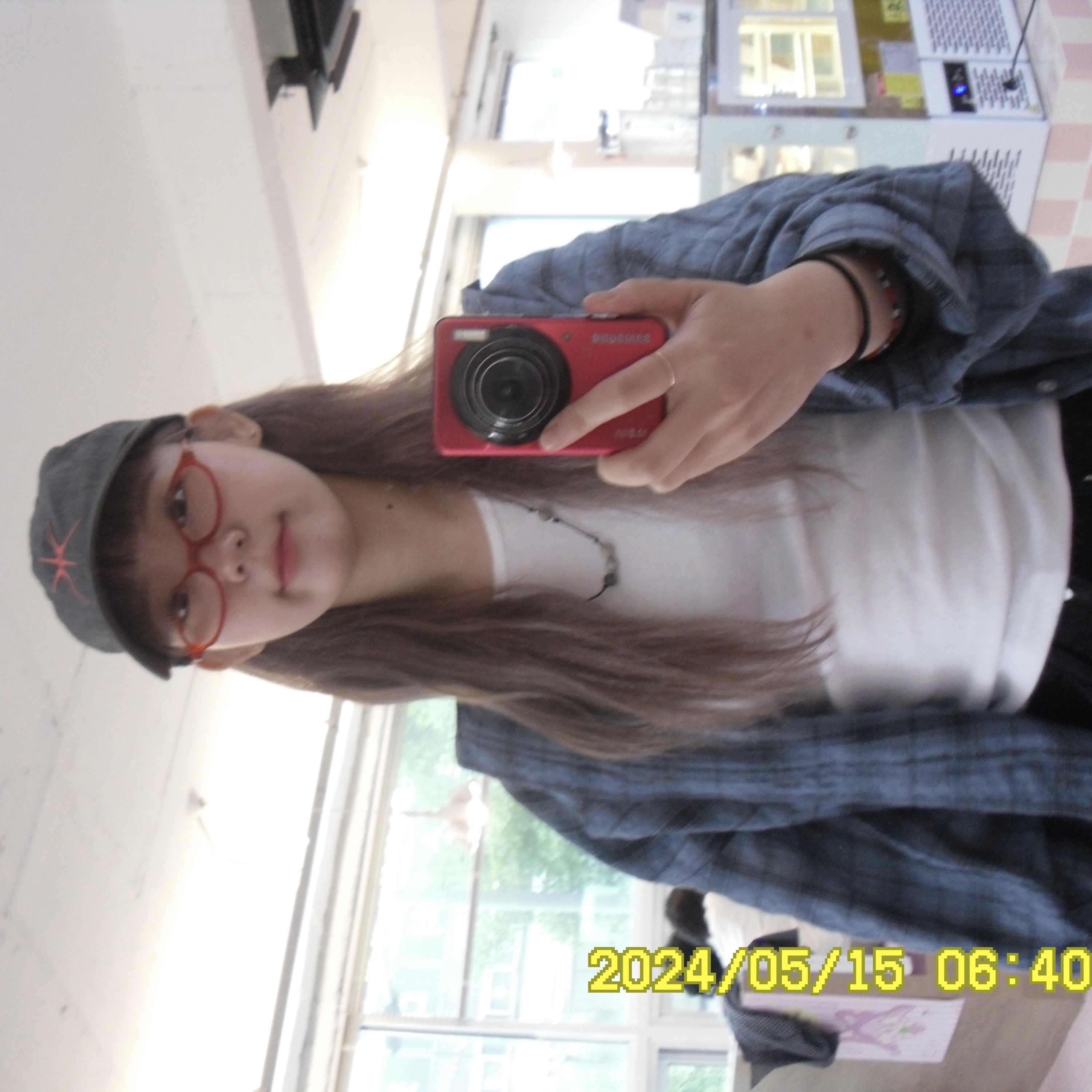 Yunse Hatch Nylon Cap Grey 착용 스타일 - 2