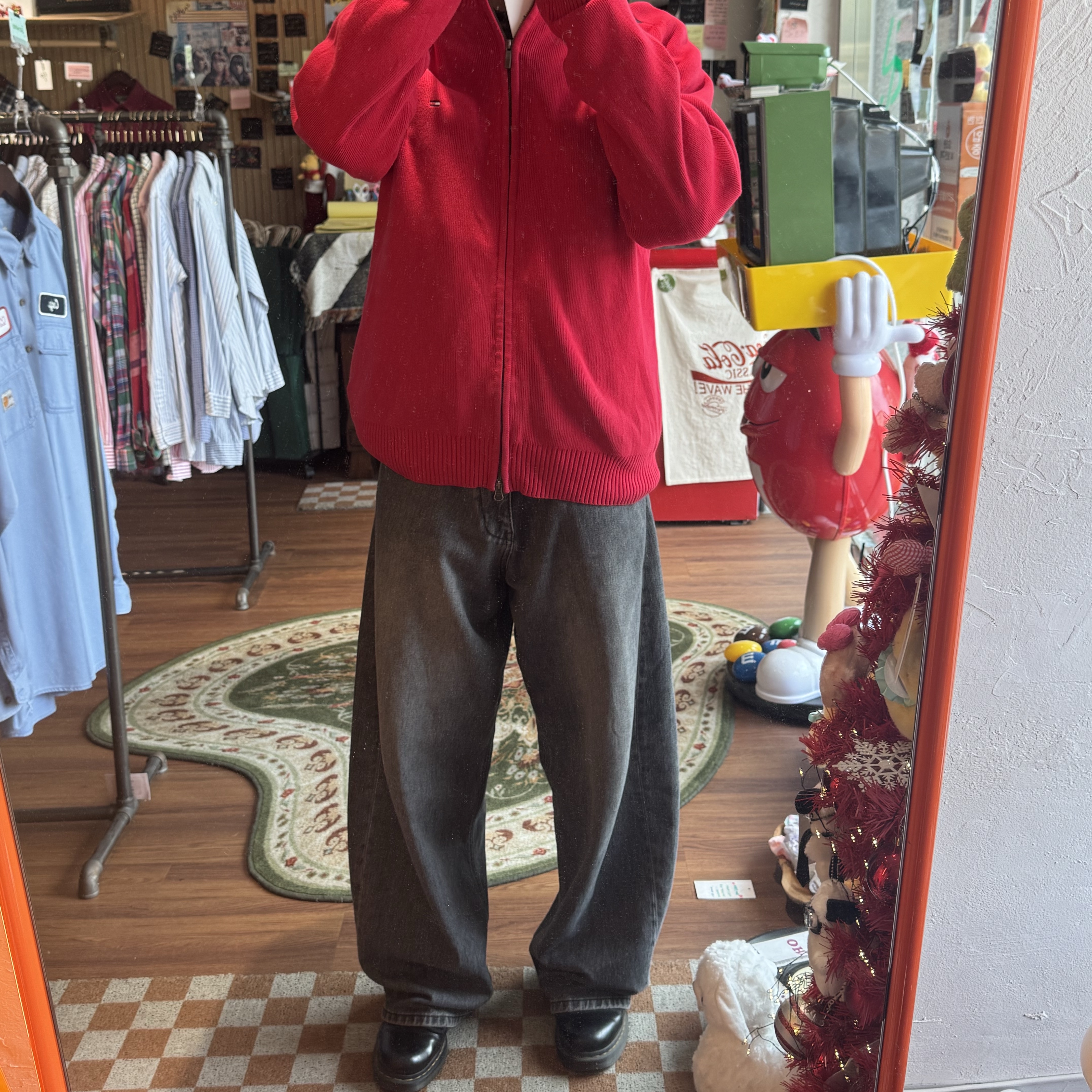 Hatchingroom Wide Curve Jeans Washed Black, Dr. Martens 1461 Smooth Black 착용 스타일 - 1