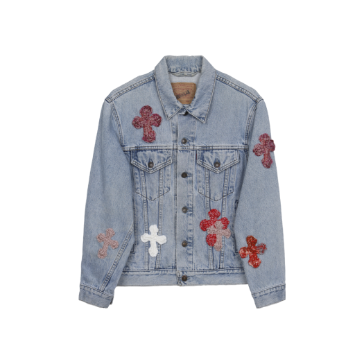 YARN- DENIMJKT-04 Y.A.R.N. Levi's Denim Jacket 3D Cross Knit Motif Indigo