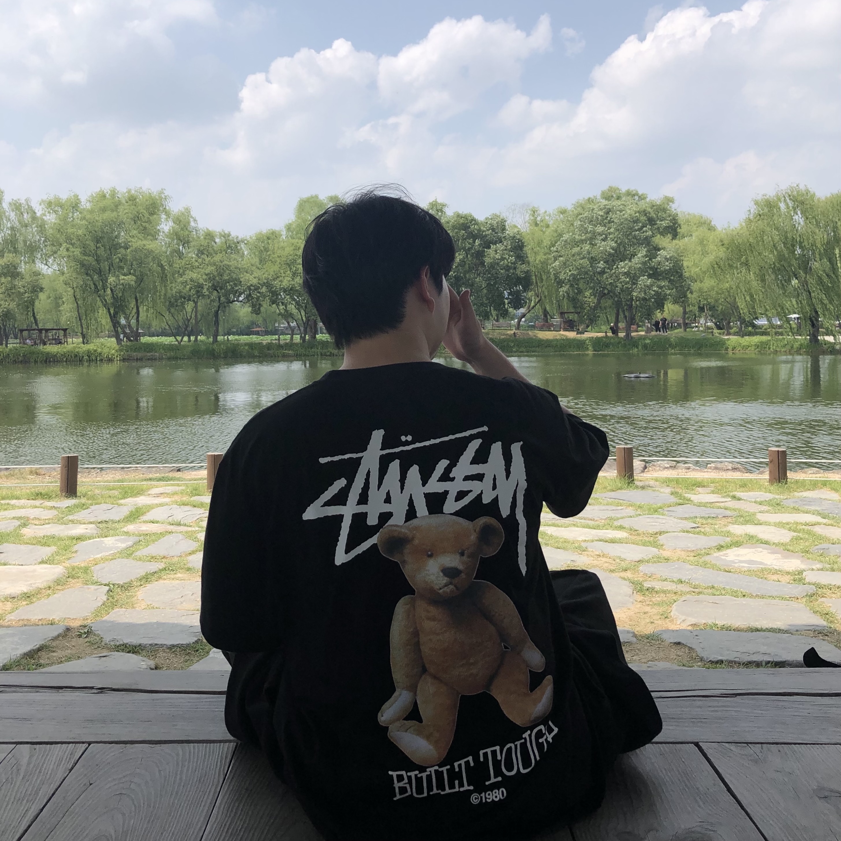 Stussy Built Tough T-Shirt Black 착용 스타일