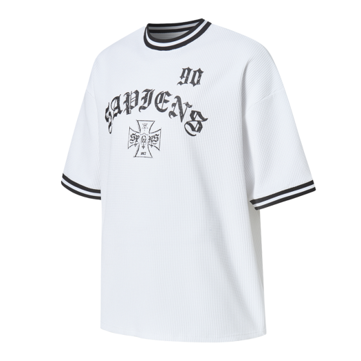 SP25SSTS010WH Sapiens Ninety Ringer Over Fit Short Sleeves White