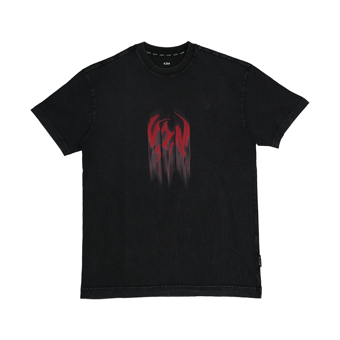 케이지엠 스머지 로고 반팔 티셔츠 블랙