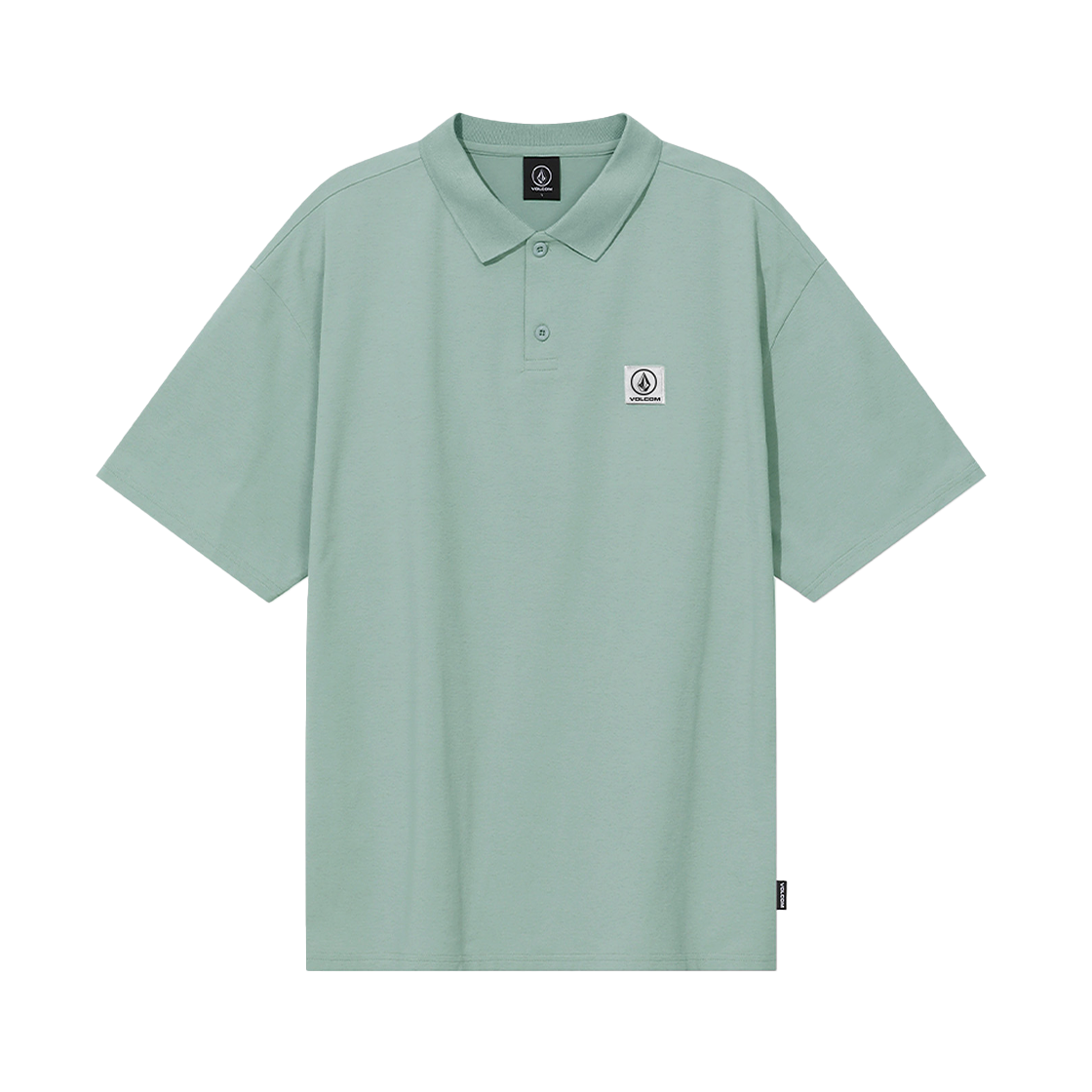 VA252TS103GN Volcom Wappen Logo Pique Collar Short Sleeve Green