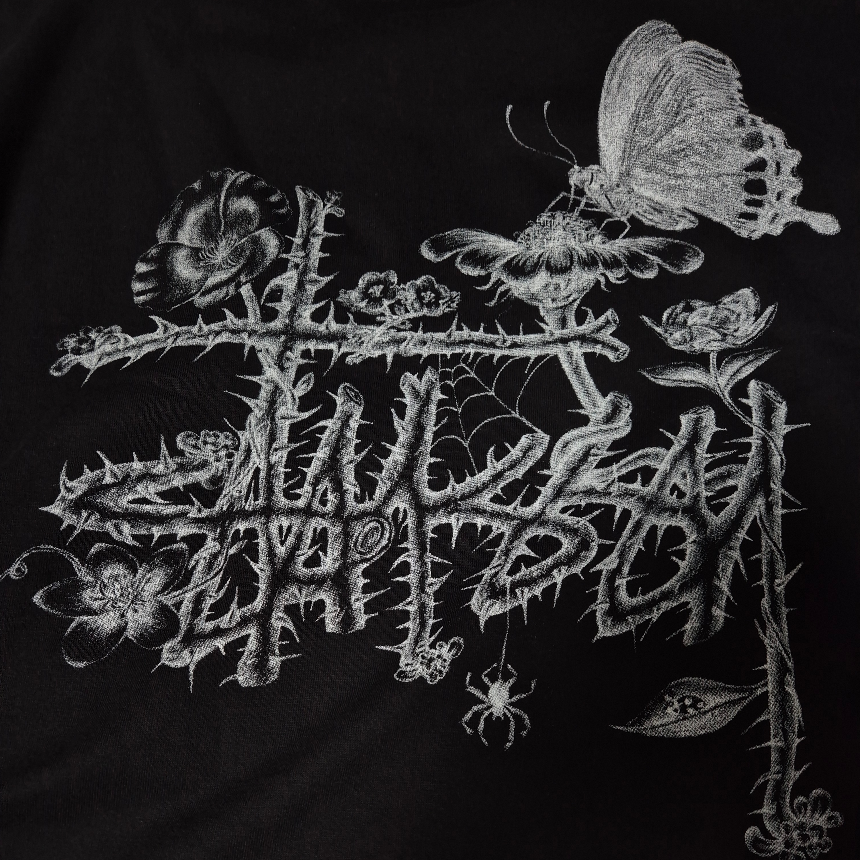 Stussy In Bloom T-Shirt Black 착용 스타일 - 2