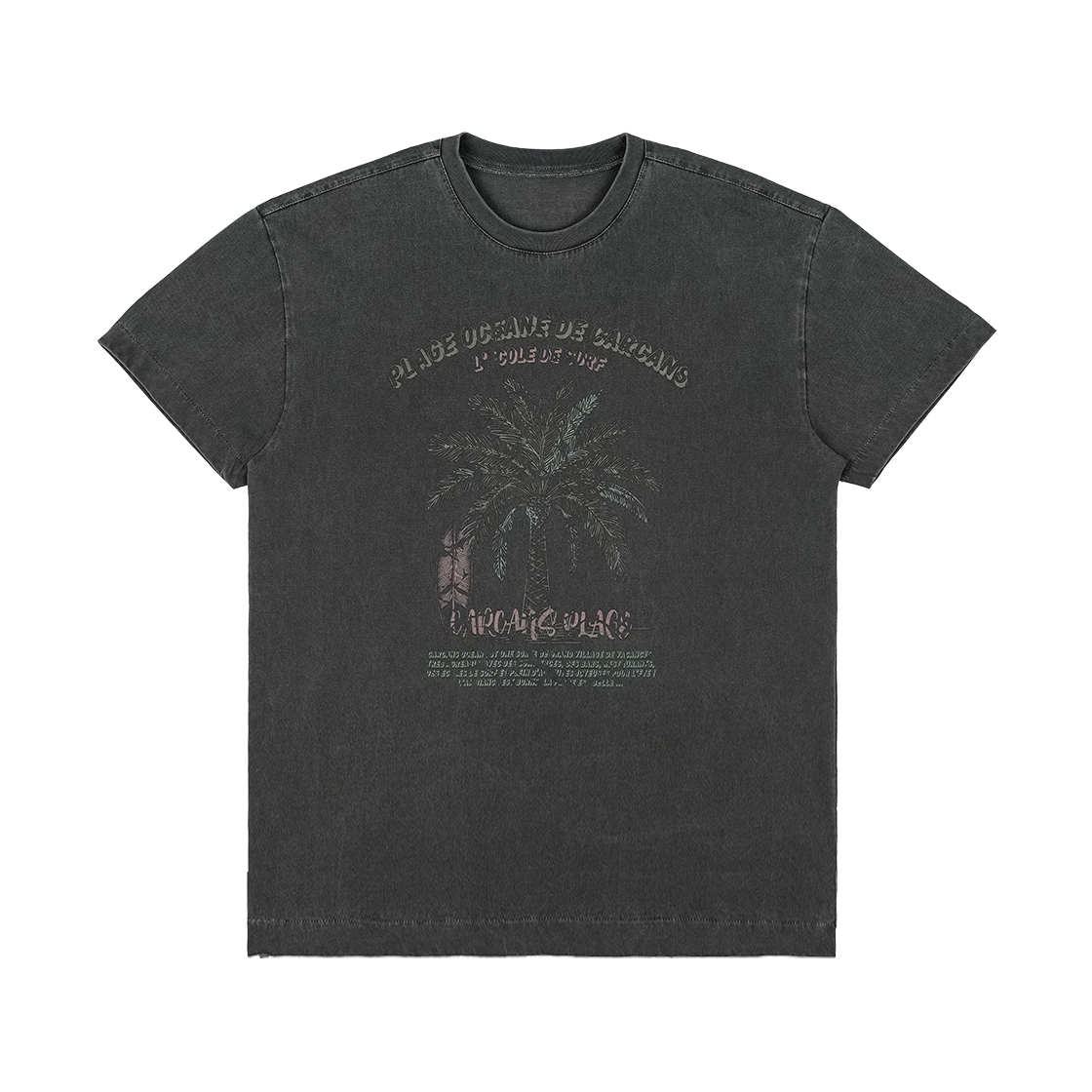 케이지엠 팜트리 피그먼트 반팔 티셔츠 차콜