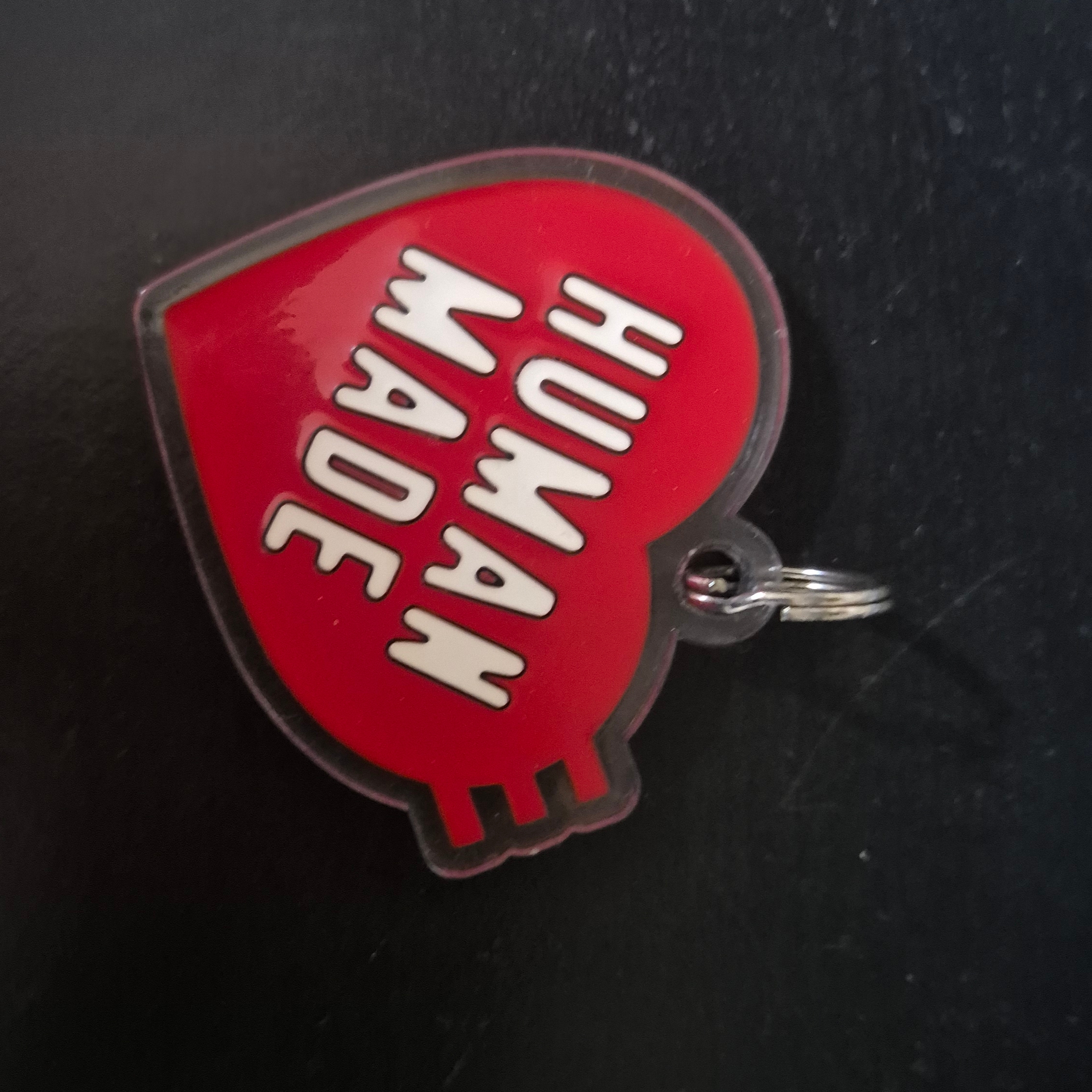 Human Made Heart Keyring Red 착용 스타일