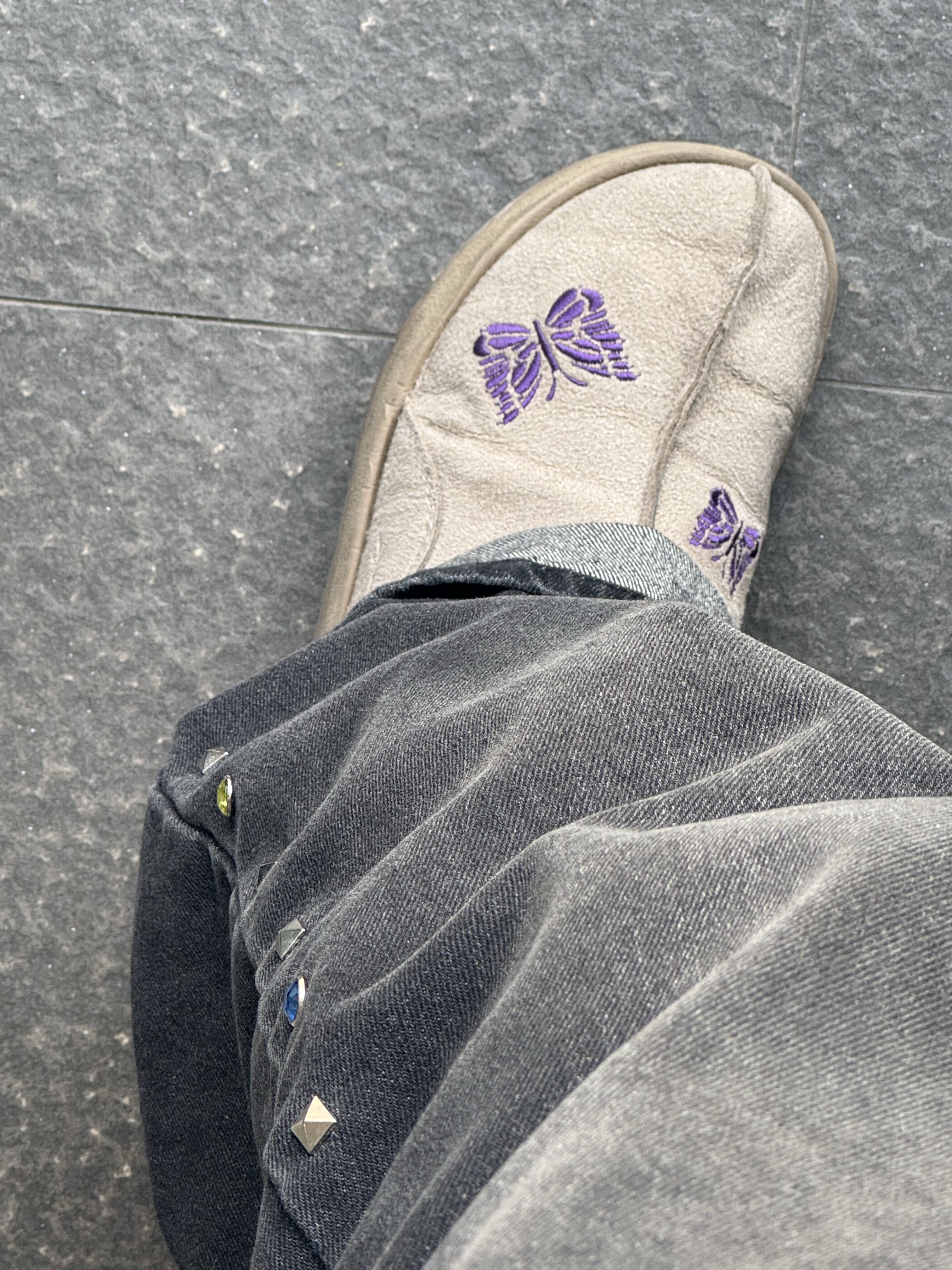 Reebok x Needles Beatnik Moc Modern Beige Extreme Purple 착용 스타일