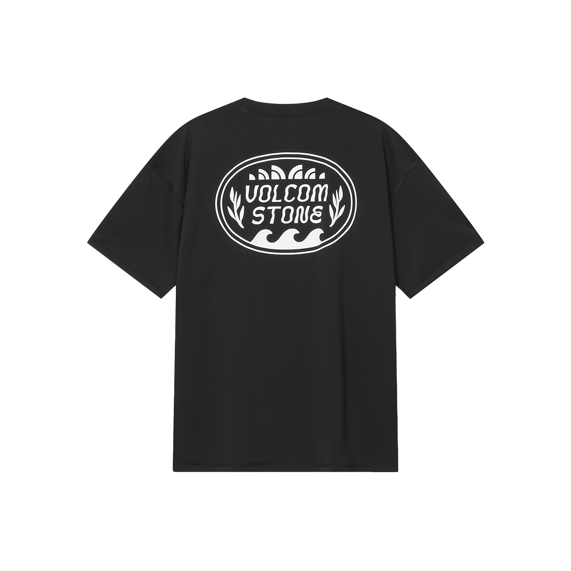 볼컴 익스클루시브 라운드 래시가드 티셔츠 (블랙)(Volcom Exclusive Round Rash Guard Short Sleeve Black)