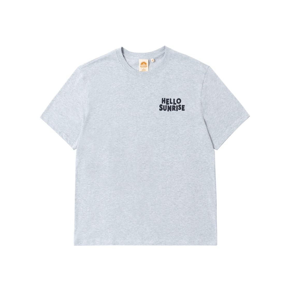 HS52SS010GY Hello Sunrise Volume Typo Tee 3% Melange Gray