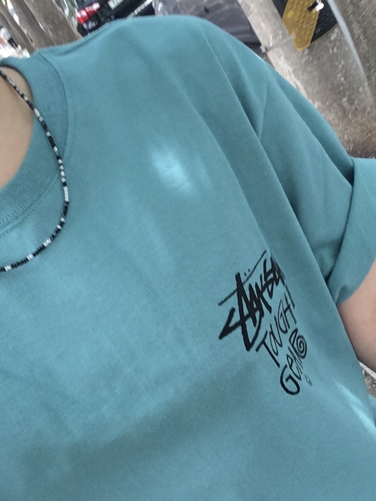 Stussy Tough Gear T-Shirt Ocean, Open Yy Cotton Ball Cap Brown 착용 스타일 - 2