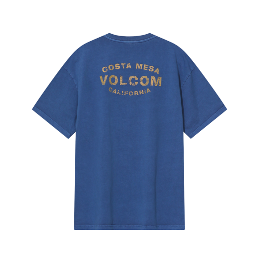 VA252TS001BL Volcom Crack Arch Logo Garment Dying Short Sleeve Blue