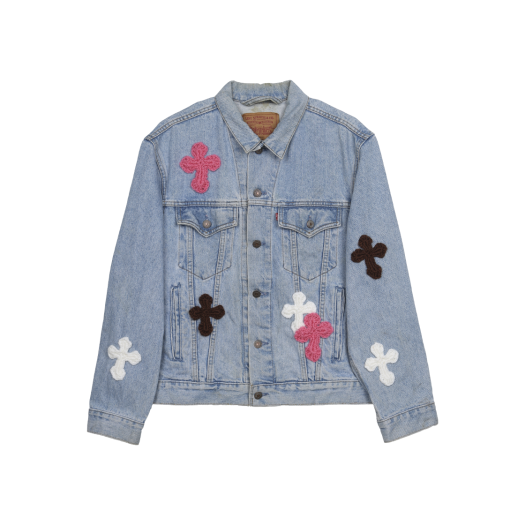 YARN- DENIMJKT-06 Y.A.R.N. Levi's Denim Jacket 3D Cross Knit Motif Indigo