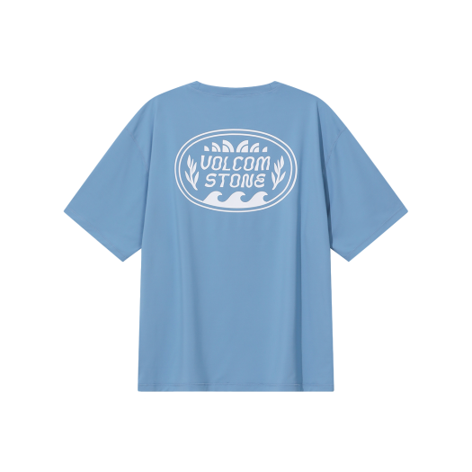 VA252RG201SB Volcom Exclusive Round Rash Guard Short Sleeve Sky Blue