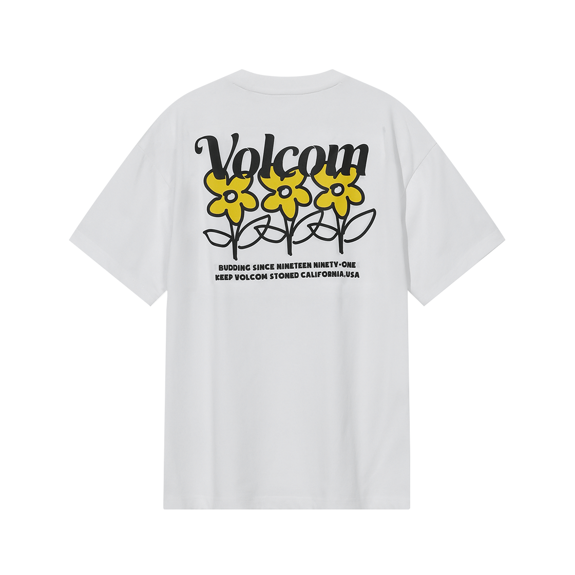 볼컴 플라워 티셔츠 (화이트)(Volcom Flower Short Sleeve White)