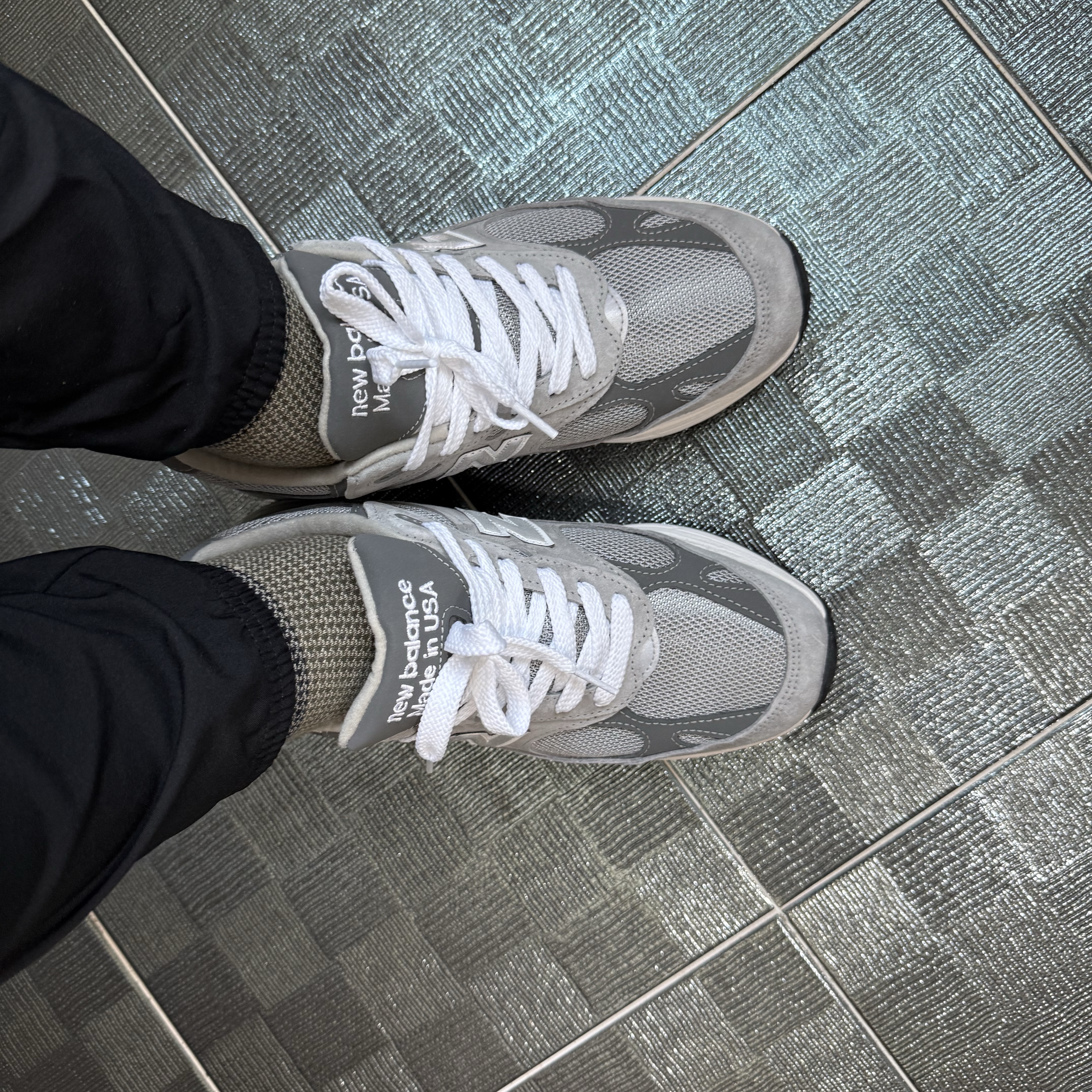 New Balance 993 Made in USA Grey - D Standard 착용 스타일 - 1