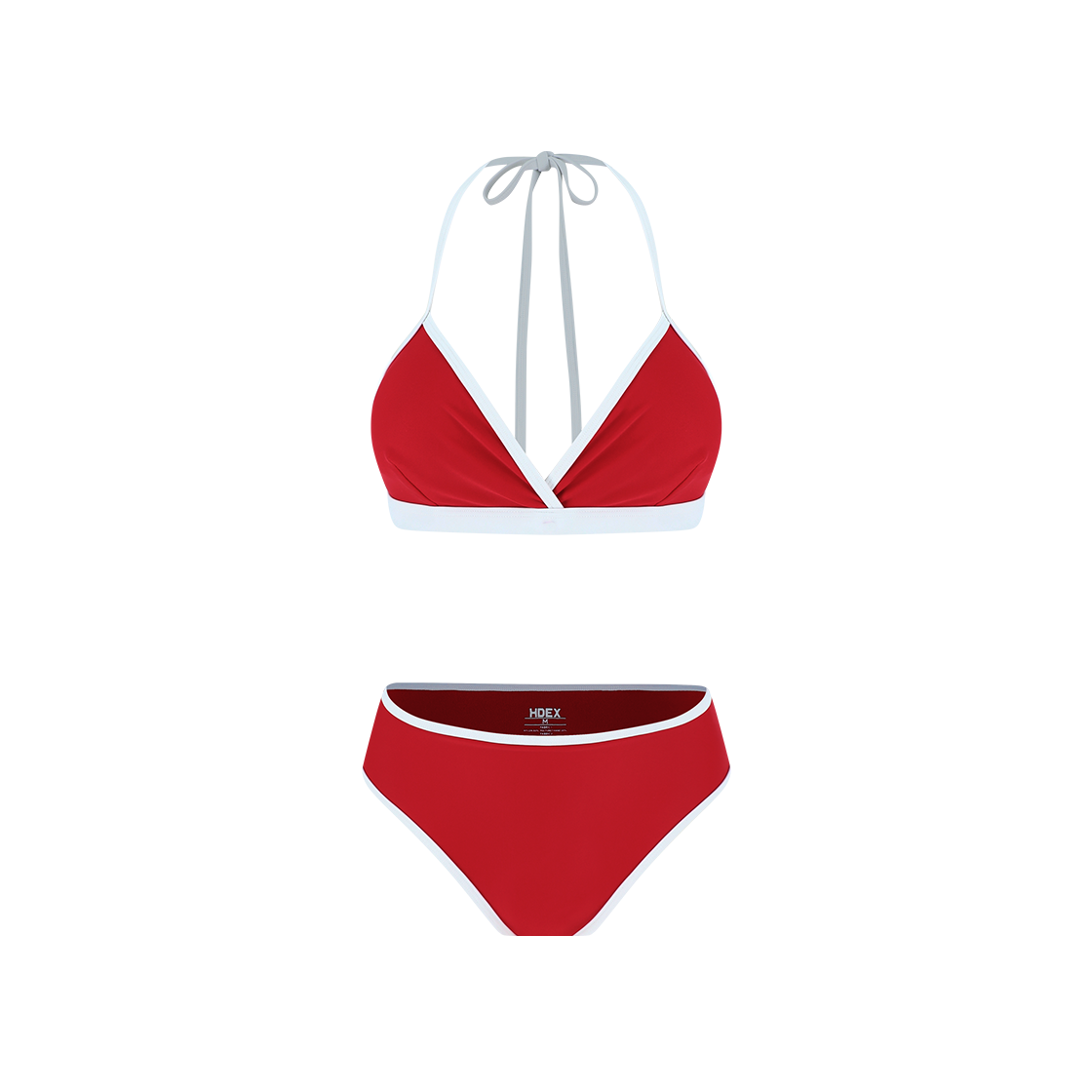 에이치덱스 컨트라스트 트라이앵글 비키니 세트 레드(HDEX Contrast Triangle Bikini Set Red)