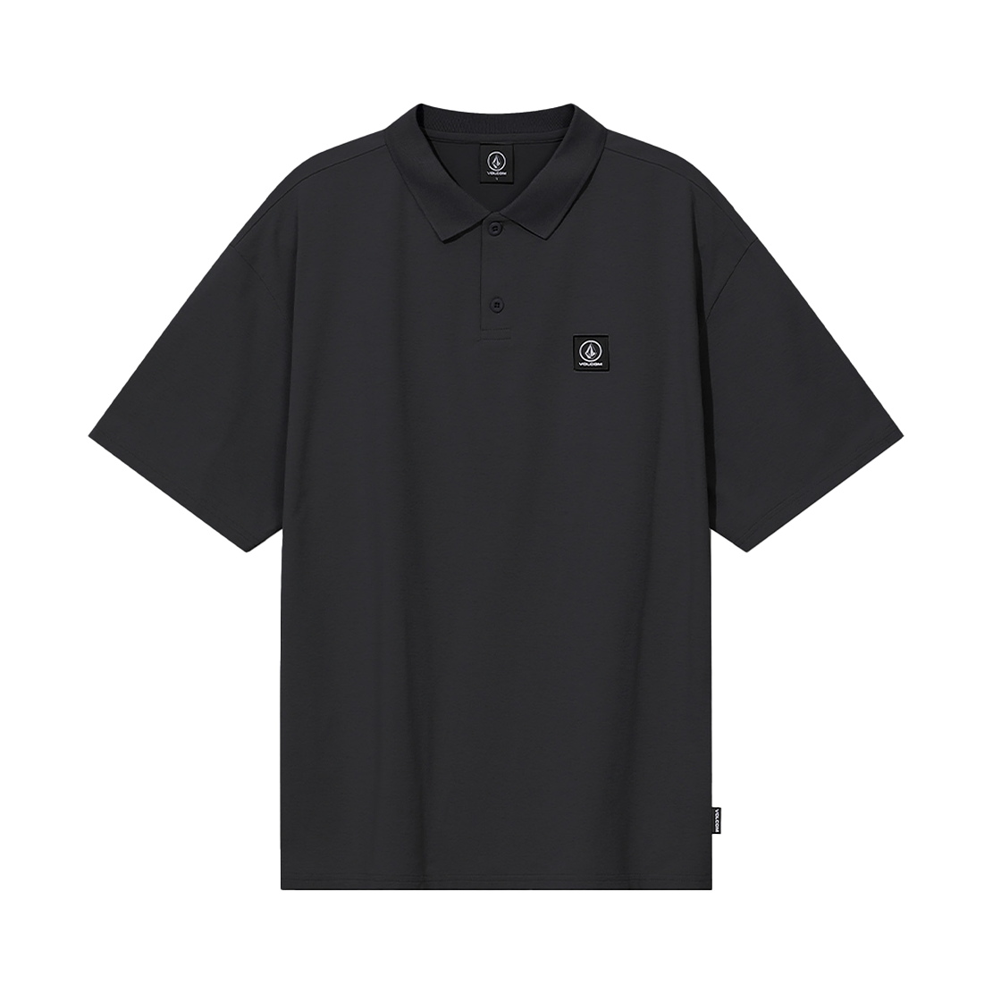 볼컴 와펜 로고 피케 카라 티셔츠 (블랙)(Volcom Wappen Logo Pique Collar Short Sleeve Black)