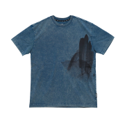 KZM One Point Washing T-Shirt Blue