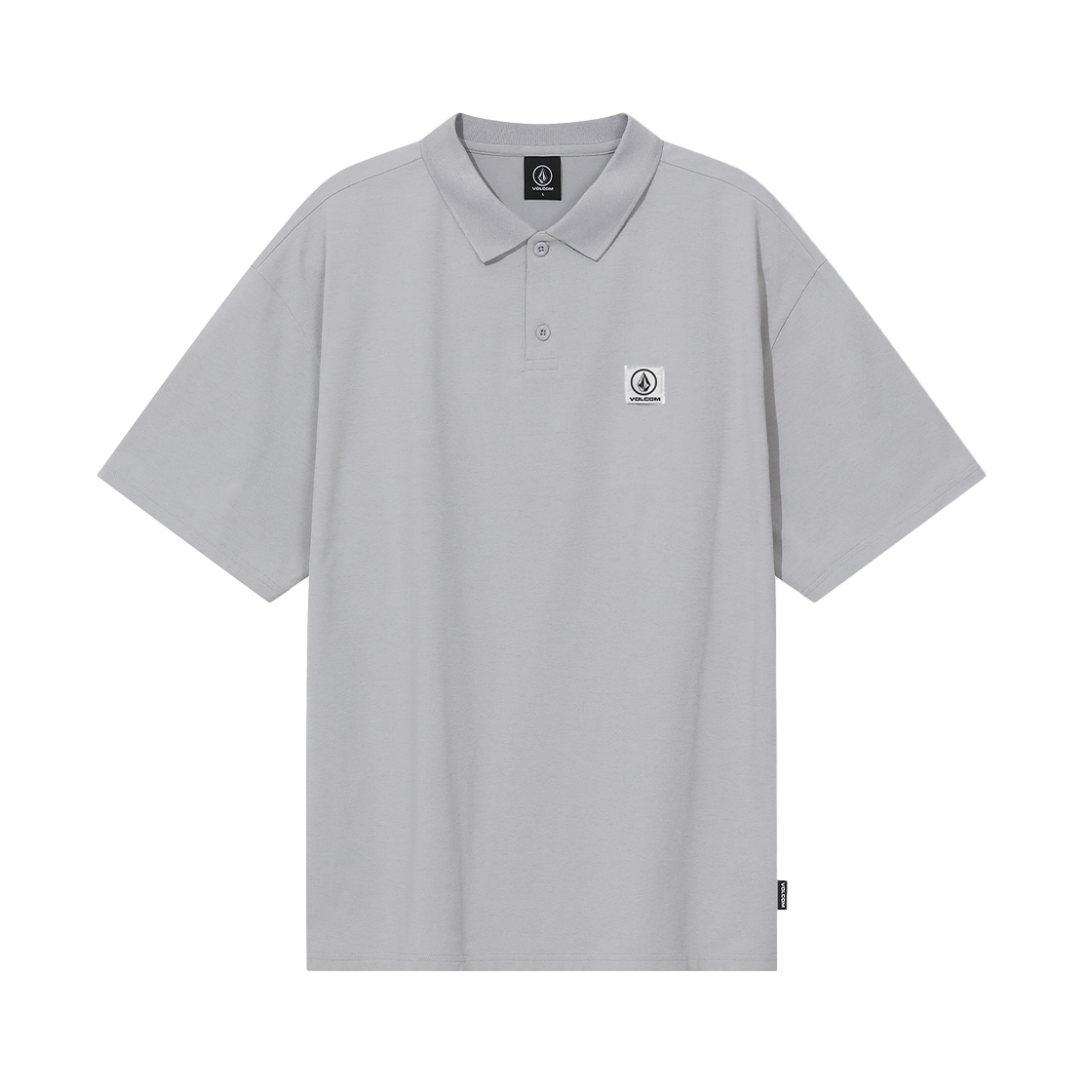 VA252TS103GR Volcom Wappen Logo Pique Collar Short Sleeve Grey