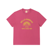 Hello Sunrise VTG Arch Logo Tee Magenta Pink