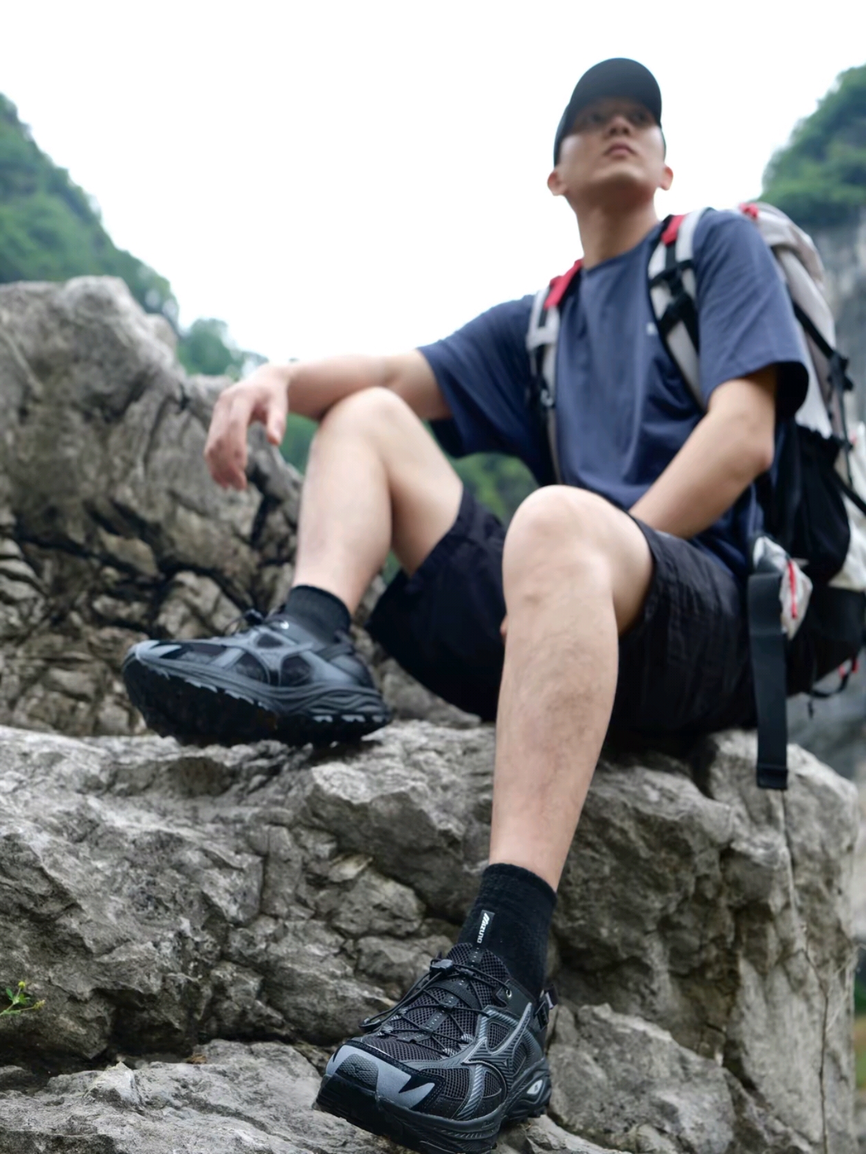 Mizuno Racer Trail SE Black 착용 스타일