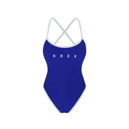 H257WSSSW03CBL HDEX Mond Back String Monokini Cobalt Blue