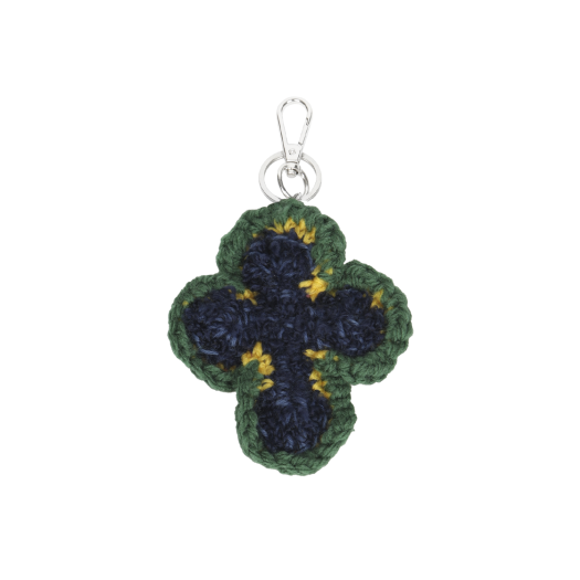 YARN-KEYRING-17 Y.A.R.N. 3D Cross Handmade Knit Key Holder