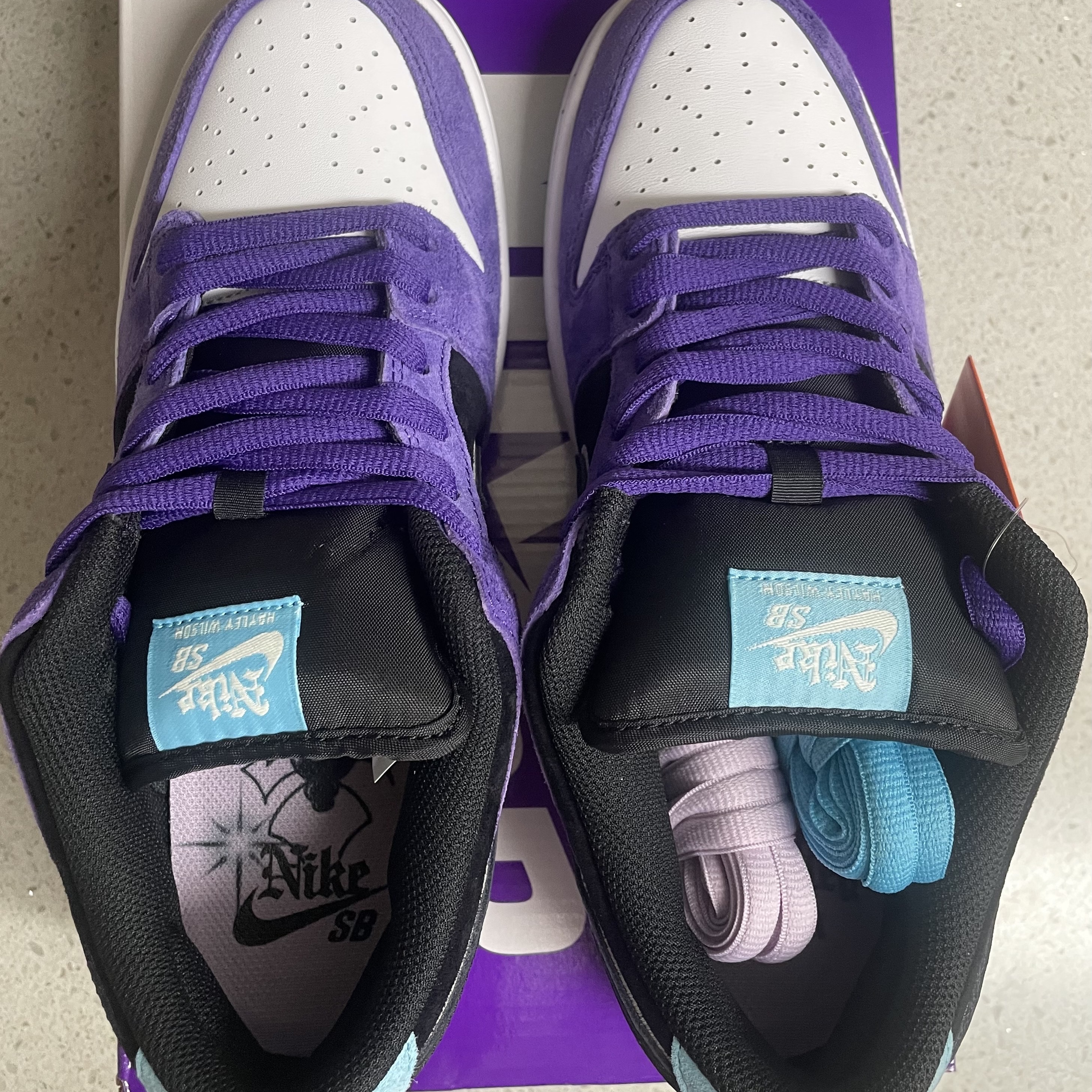 Nike x Hayley Wilson SB Dunk Low Pro Black and Court Purple, Nike Dunk Low Ugly Duckling Purple 착용 스타일 - 5
