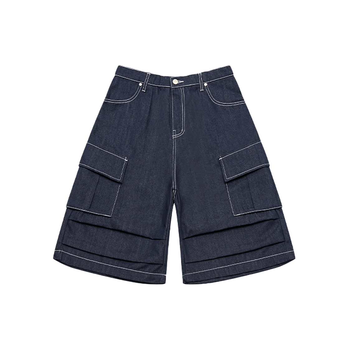 어레이드 파라슈트 버뮤다 코튼 카고팬츠 인디고(Arrayed Bermuda Parasuit Cotton Cargo Pants Indigo)