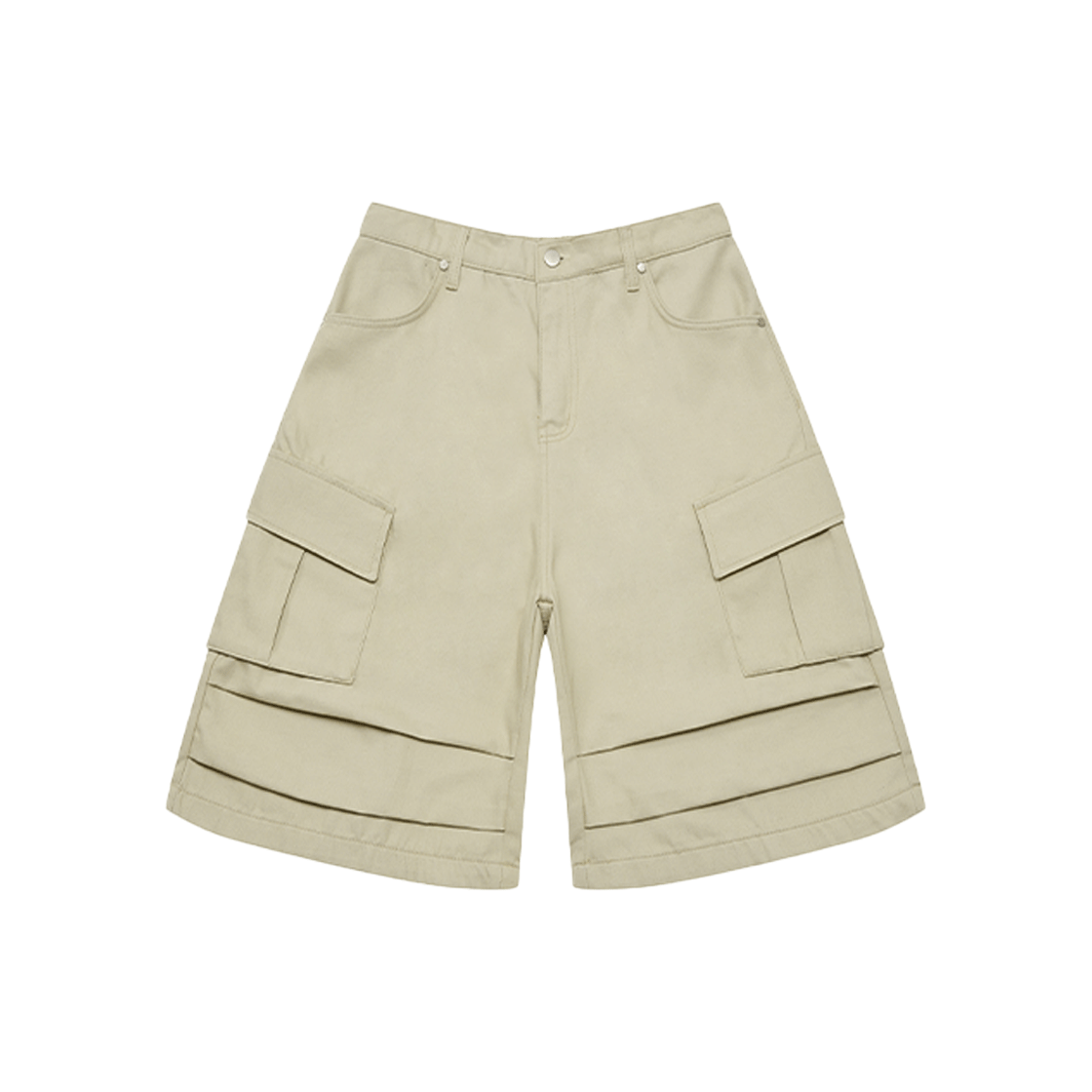 ARPT5201_BE Arrayed Bermuda Parasuit Cotton Cargo Pants Beige