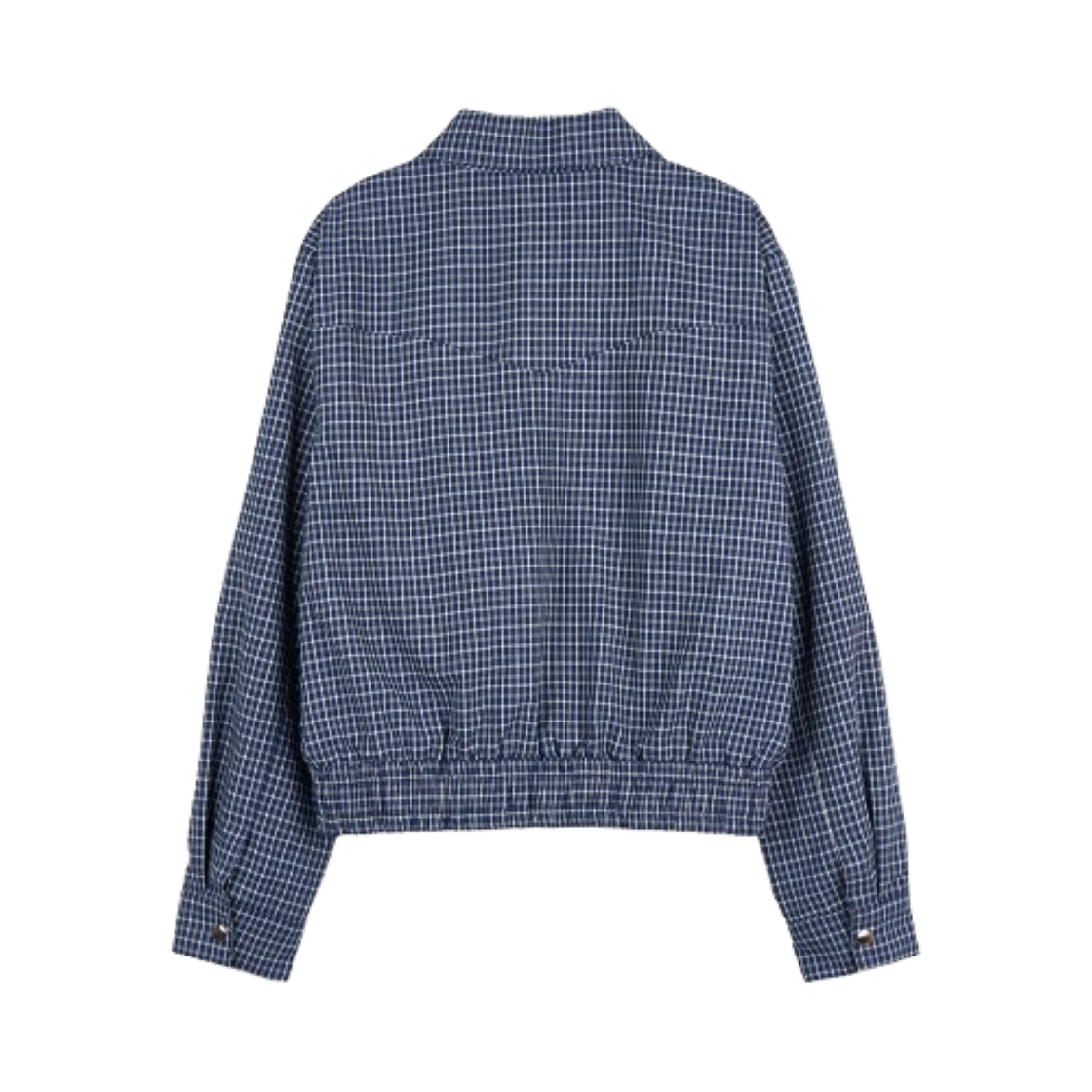 BLUESF64 Blue Sunflower Two Way Checkered Short Blouson Navy Blue - #3