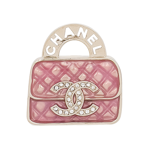 IT75LUWMDU9W Chanel 24S Flap Bag Pin Brooch Pink Champagne Gold