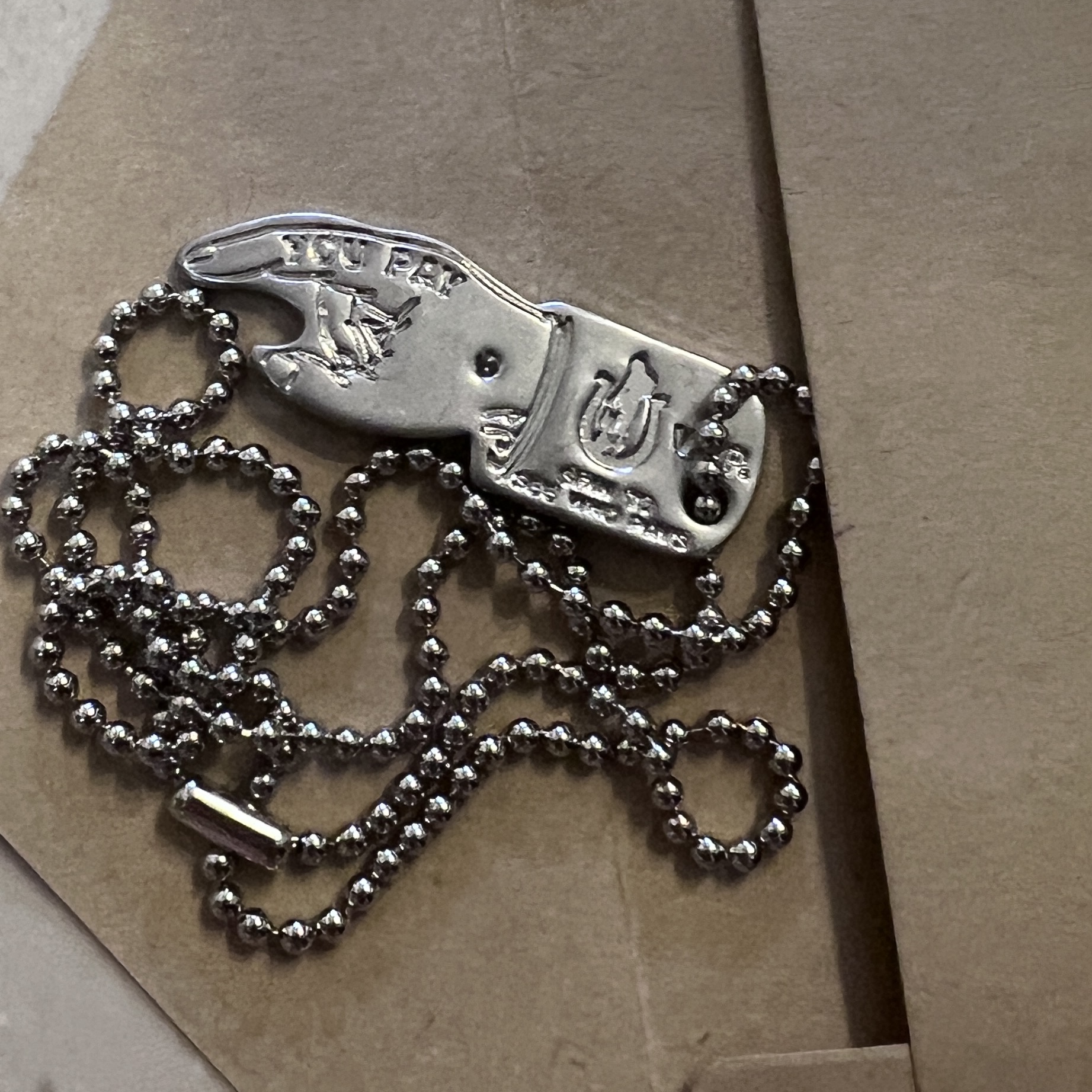 Hysteric Glamour You Pay Necklace Silver 착용 스타일