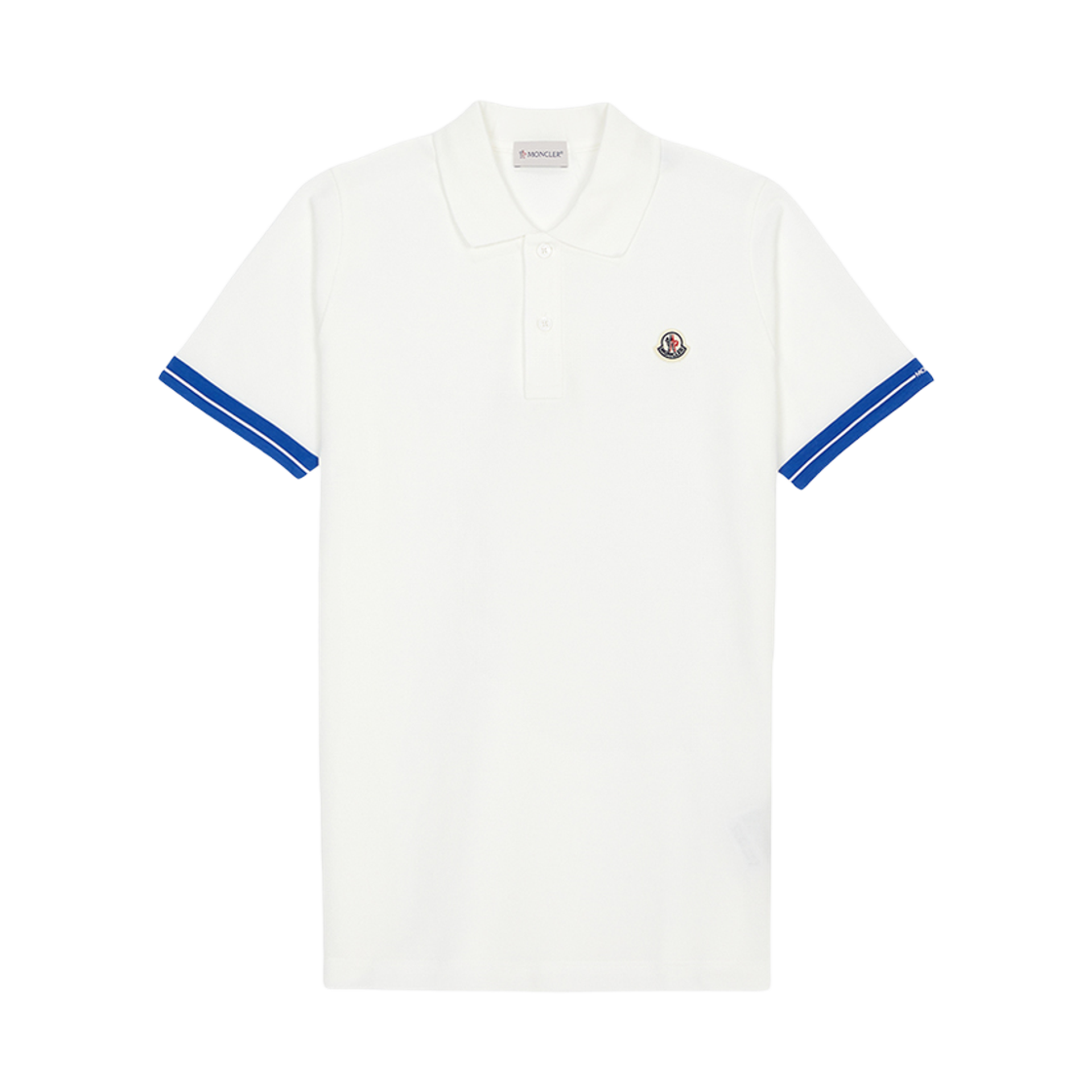 K1-954-8A00010-89ALK-034 (Kids) Moncler Collar Short Sleeve T Shirt (Adult Wearable) White - 25SS