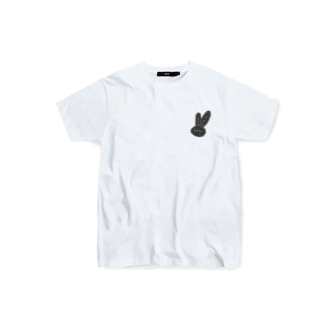 E231OTS089WH Escapefrom Denim Bunny Logo T-Shirt White